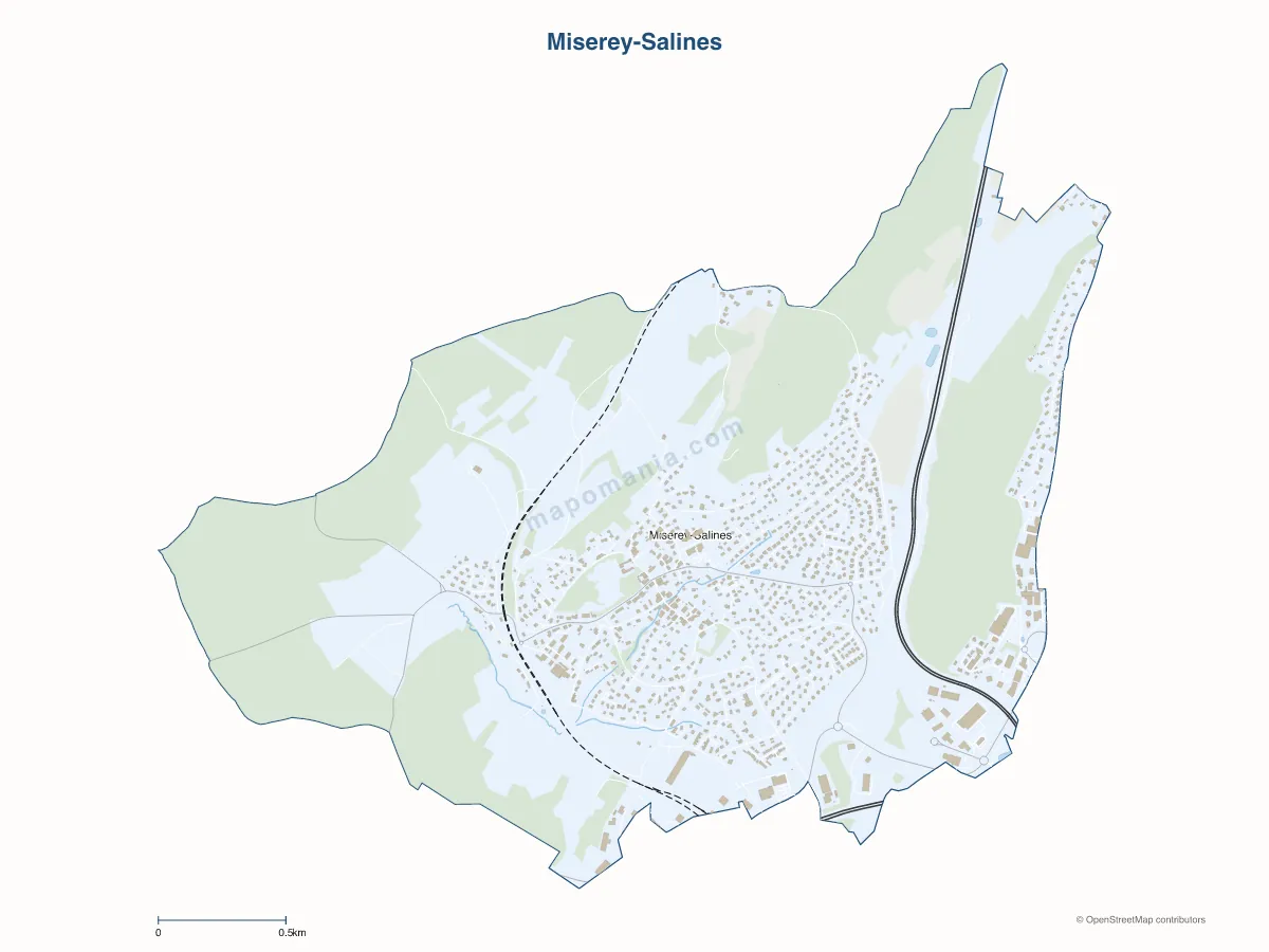 Carte de Miserey-Salines à personnaliser