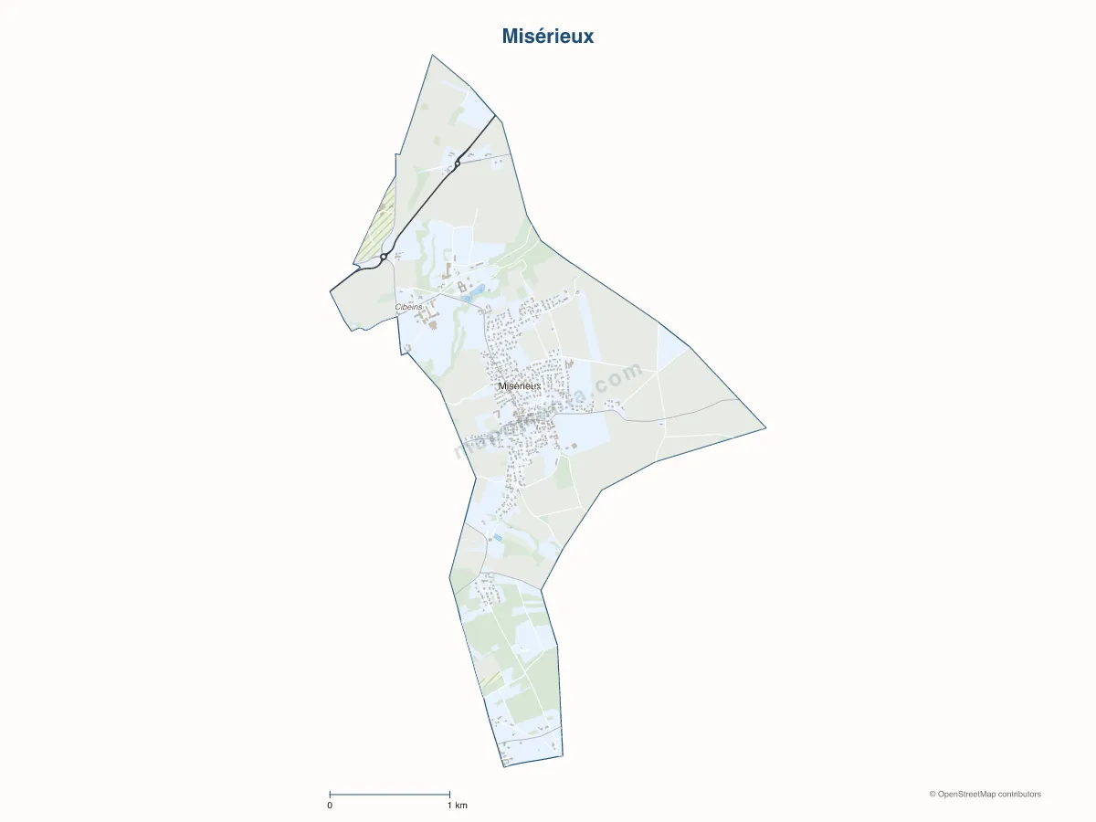 Carte de Misérieux à personnaliser