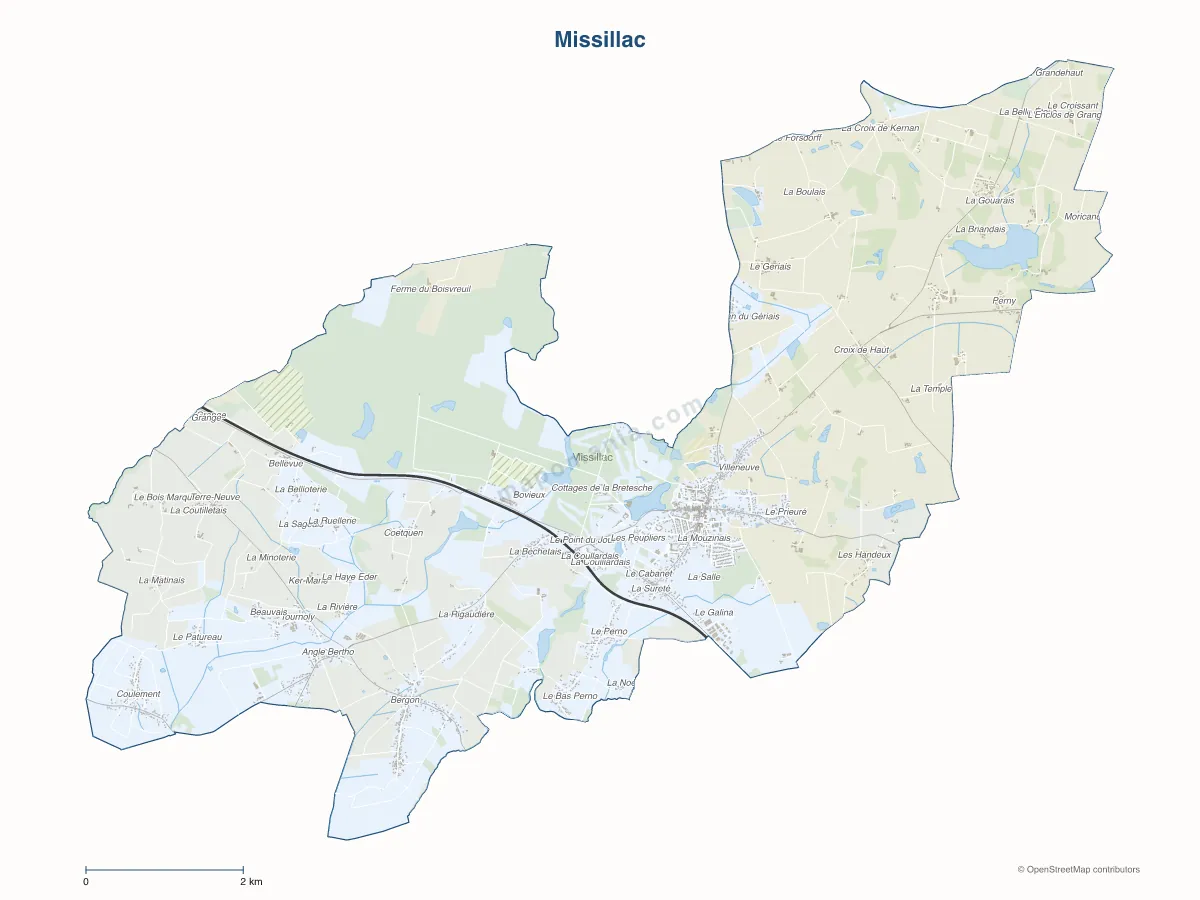 Carte de Missillac à personnaliser