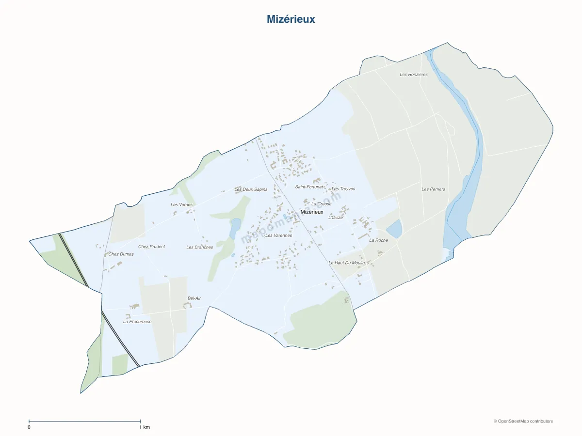 Carte de Mizérieux à personnaliser