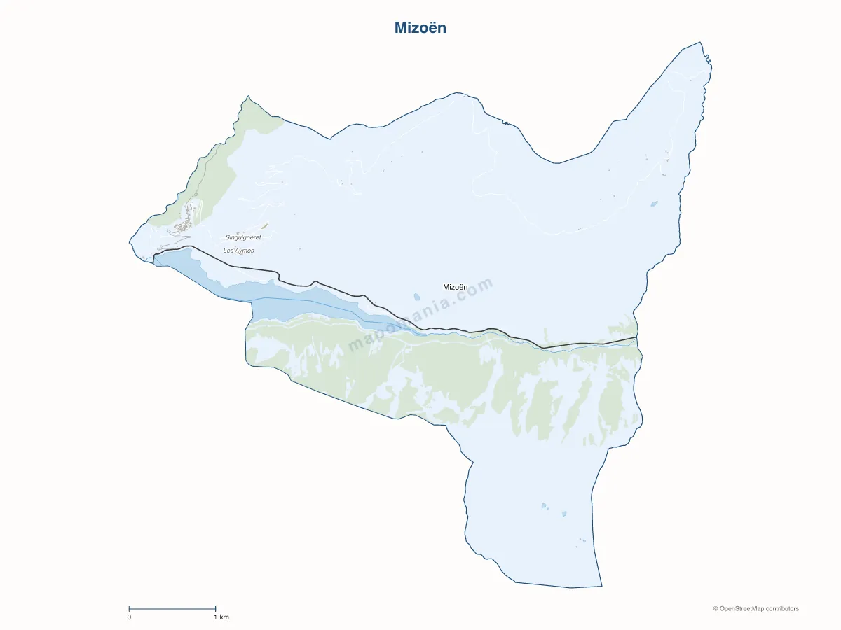 Carte de Mizoën à personnaliser