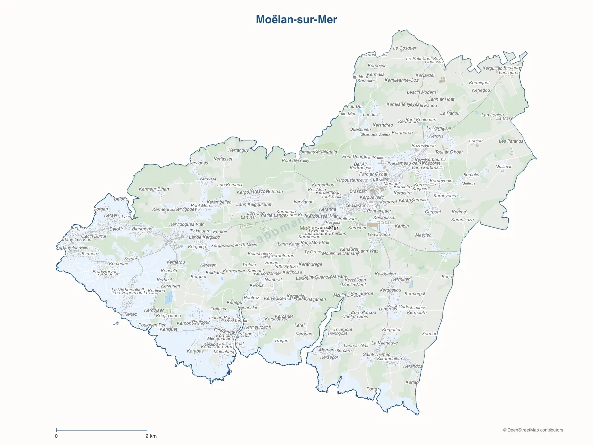 Carte de Moëlan-sur-Mer à personnaliser
