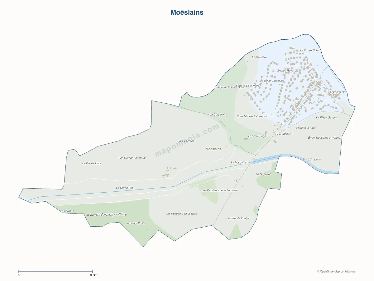 Carte de Moëslains à personnaliser