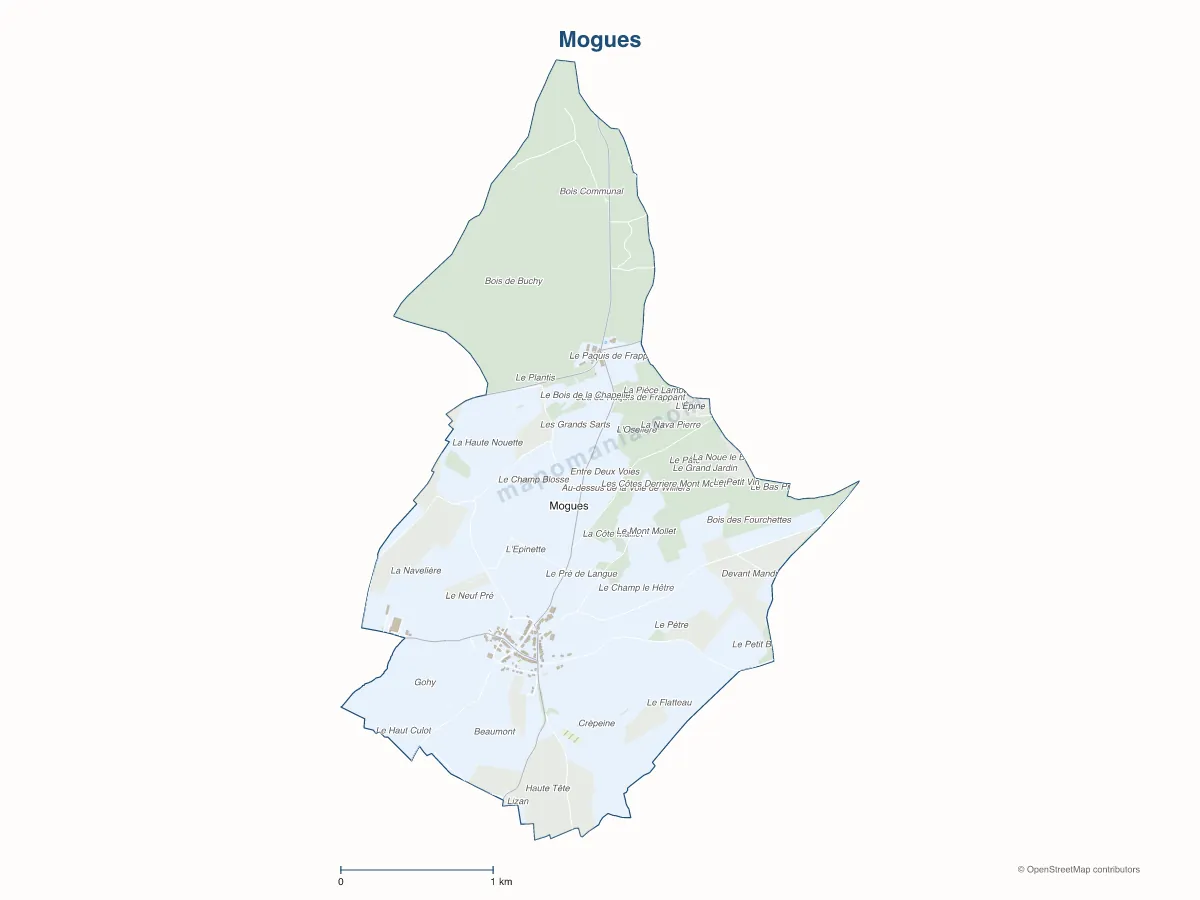 Carte de Mogues à personnaliser