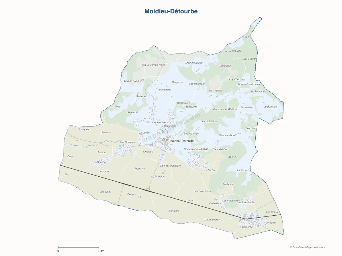 Carte de Moidieu-Détourbe à personnaliser