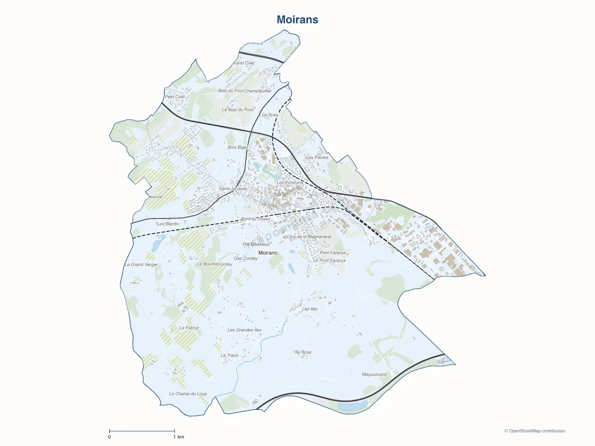 Carte de Moirans à personnaliser