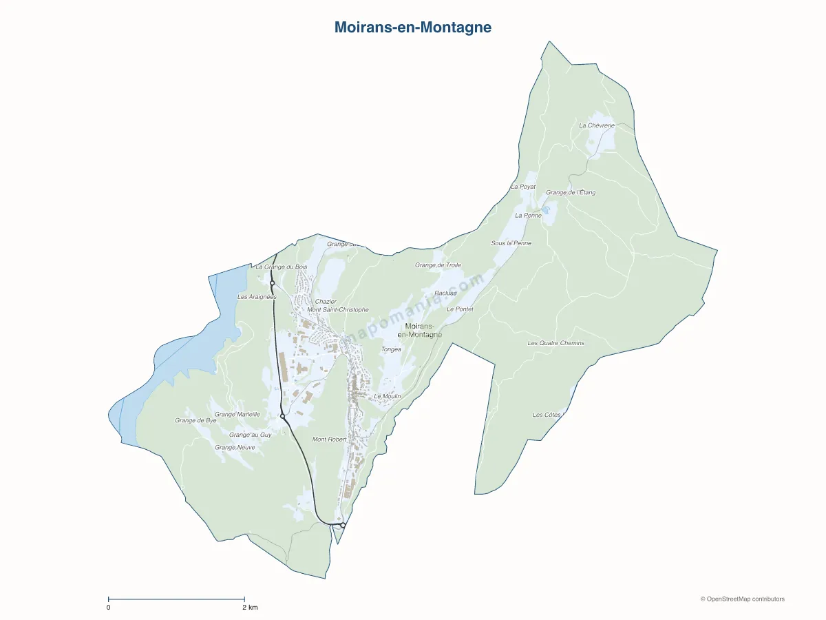 Carte de Moirans-en-Montagne à personnaliser