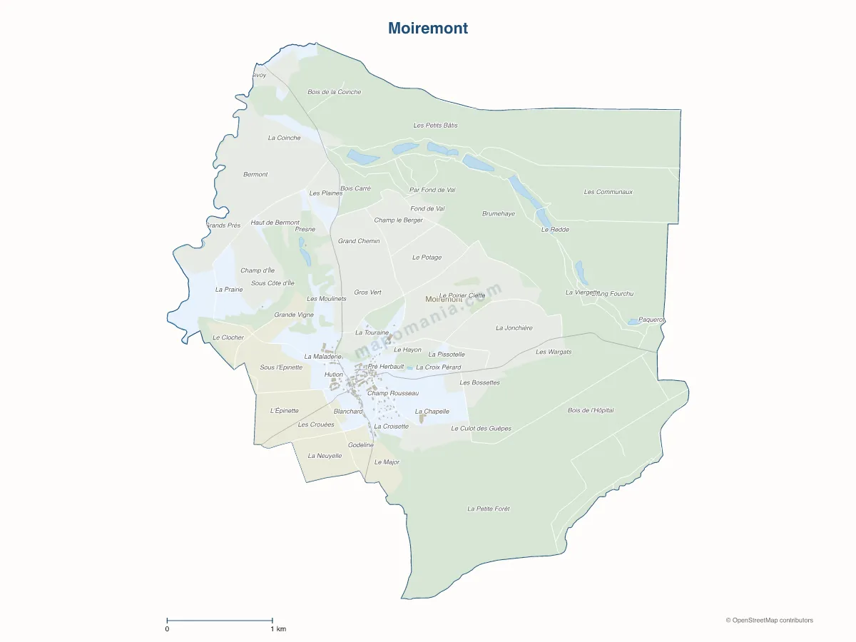 Carte de Moiremont à personnaliser
