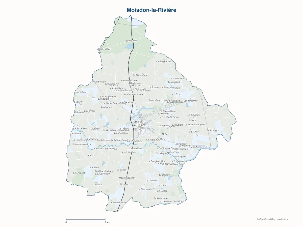 Carte de Moisdon-la-Rivière à personnaliser
