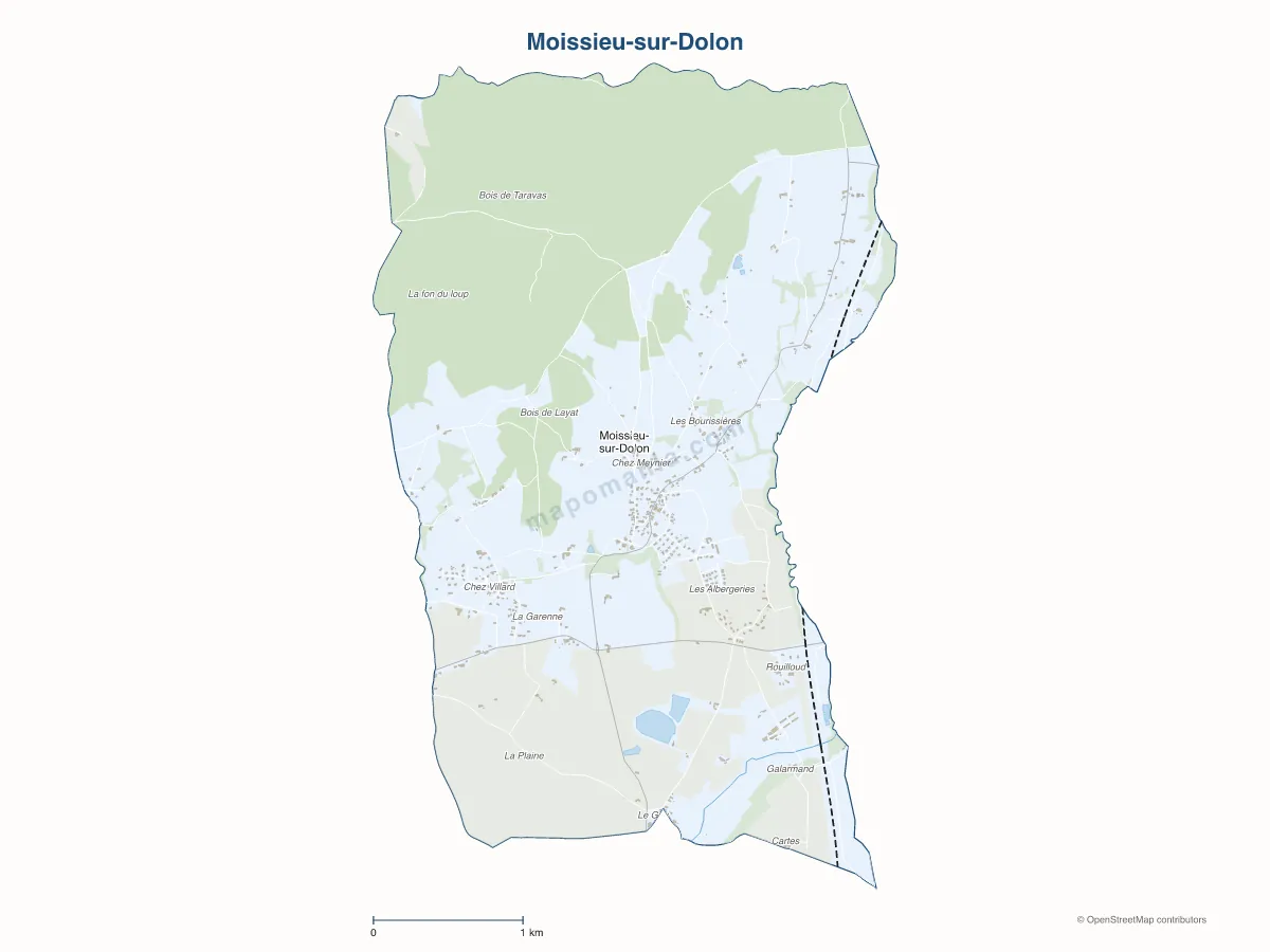 Carte de Moissieu-sur-Dolon à personnaliser