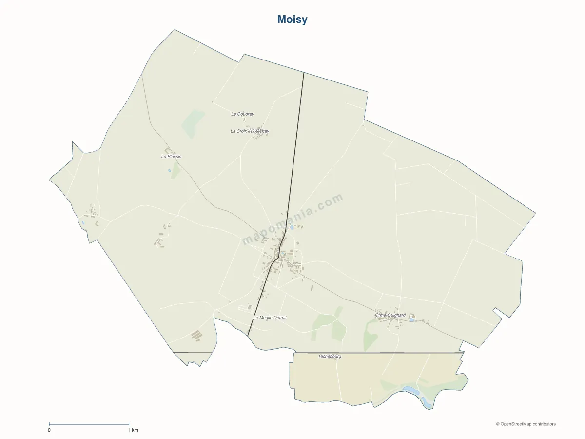 Carte de Moisy à personnaliser