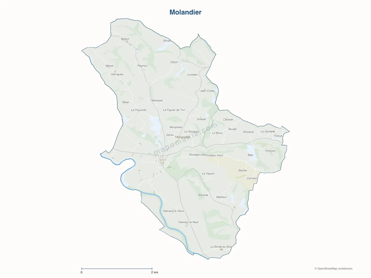 Carte de Molandier à personnaliser