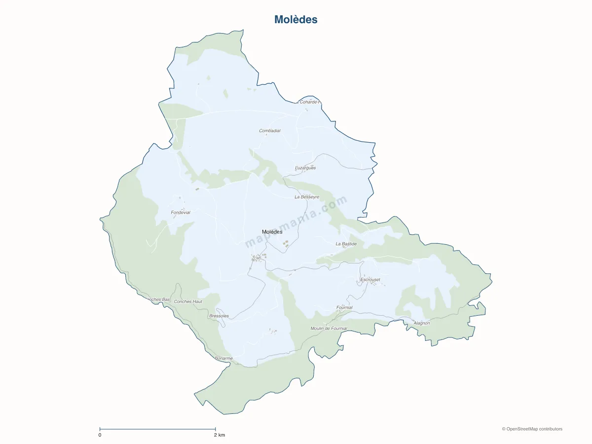 Carte de Molèdes à personnaliser