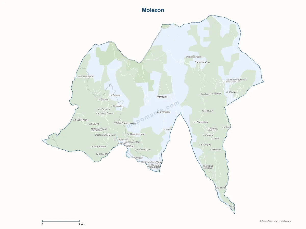 Carte de Molezon à personnaliser