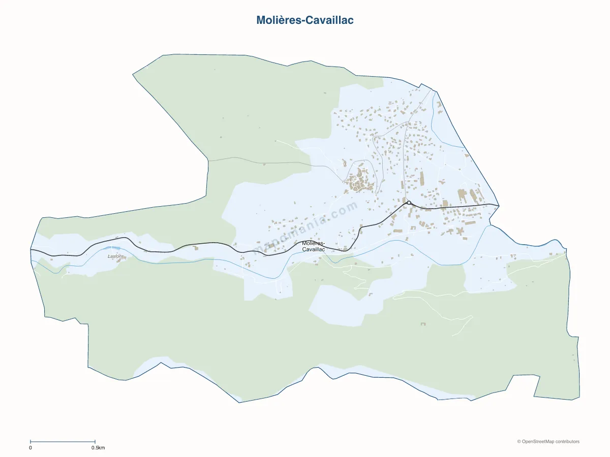 Carte de Molières-Cavaillac à personnaliser