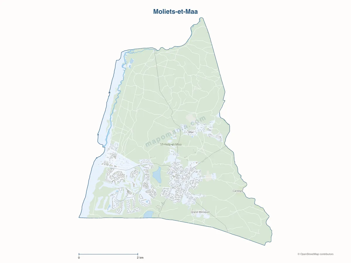 Carte de Moliets-et-Maa à personnaliser