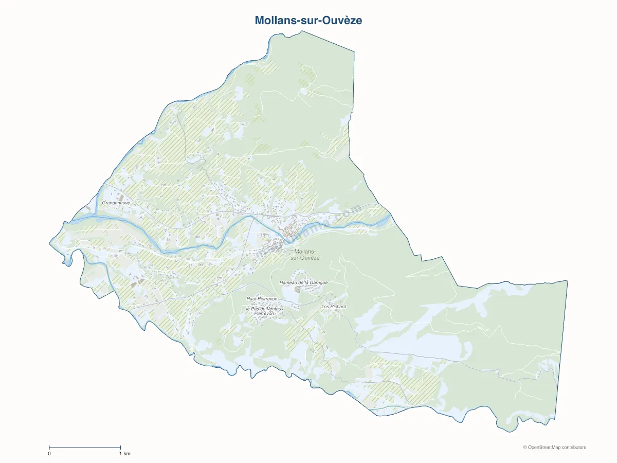 Carte de Mollans-sur-Ouvèze à personnaliser