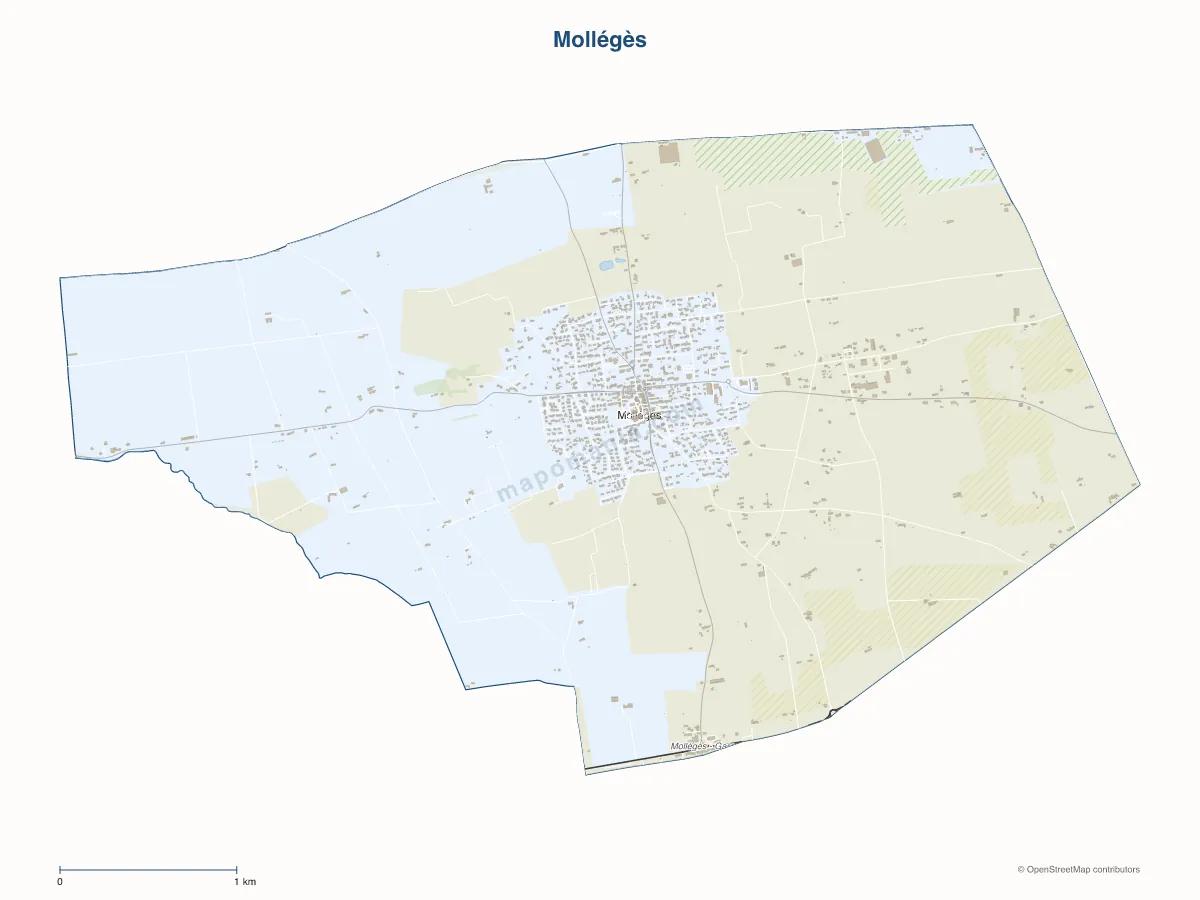 Carte de Mollégès à personnaliser