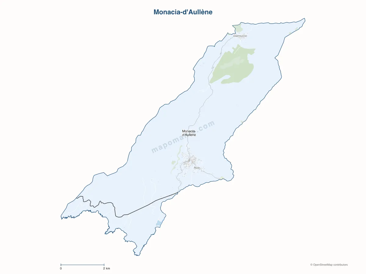 Carte de Monacia-d'Aullène à personnaliser