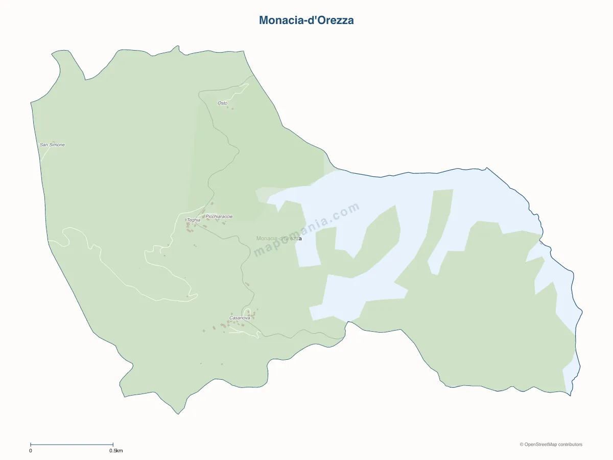 Carte de Monacia-d'Orezza à personnaliser