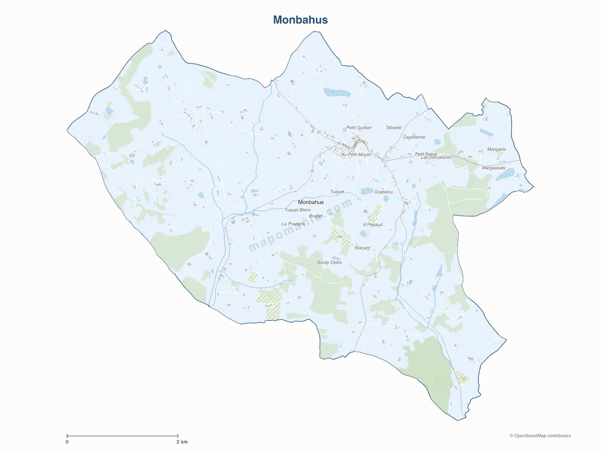 Carte de Monbahus à personnaliser