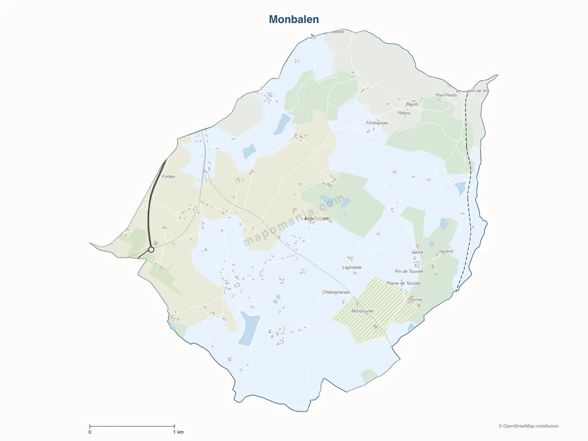 Carte de Monbalen à personnaliser