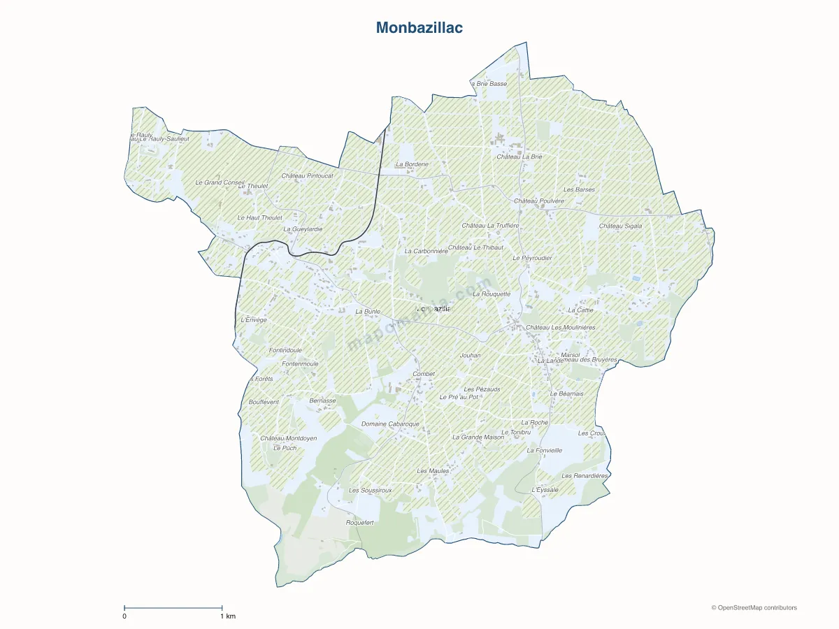 Carte de Monbazillac à personnaliser