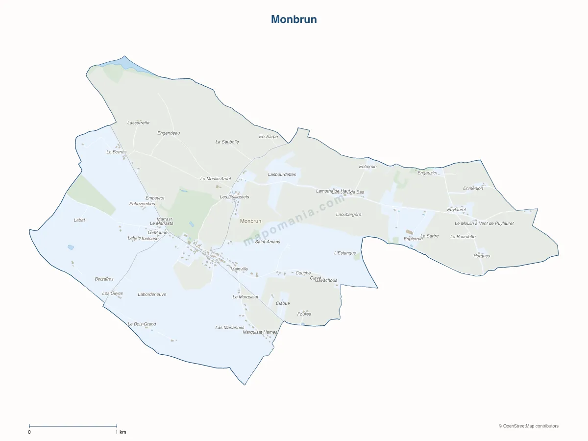 Carte de Monbrun à personnaliser