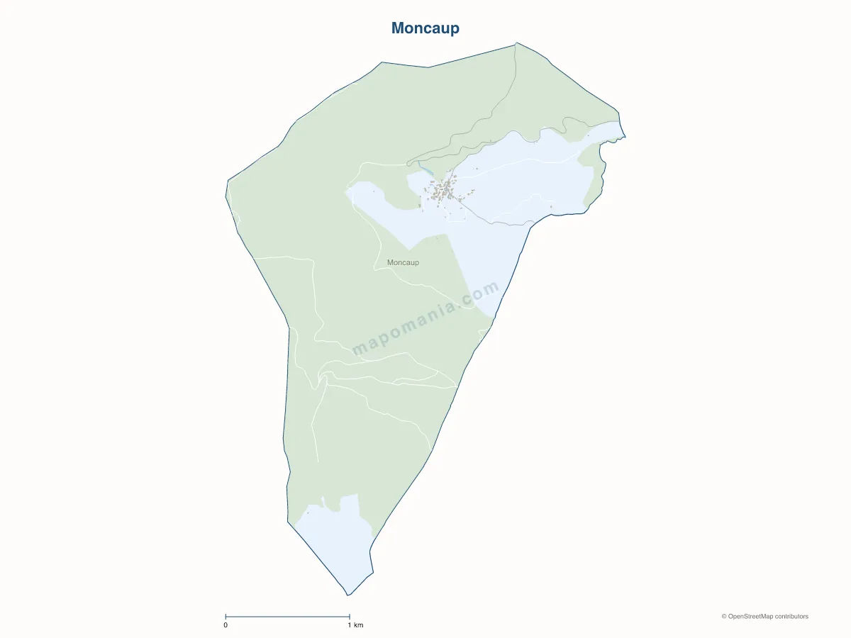 Carte de Moncaup à personnaliser