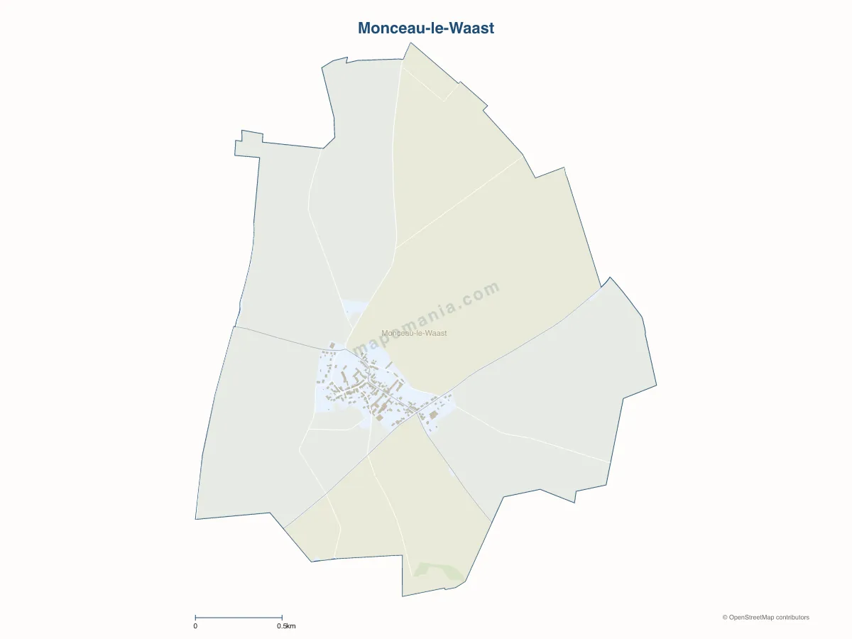 Carte de Monceau-le-Waast à personnaliser