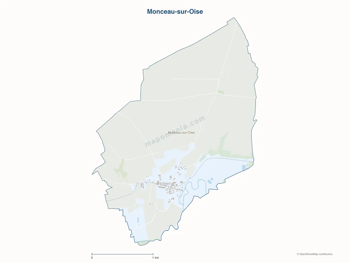 Carte de Monceau-sur-Oise à personnaliser