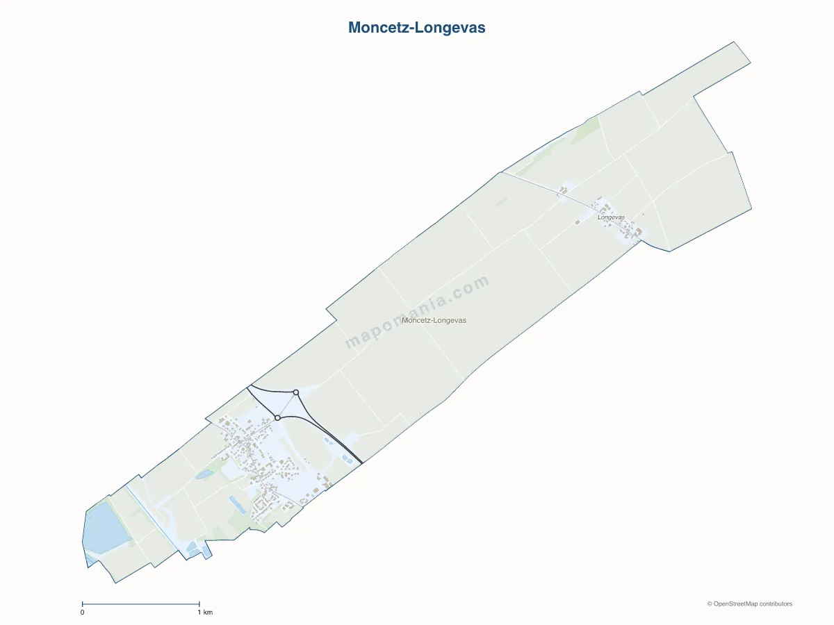 Carte de Moncetz-Longevas à personnaliser