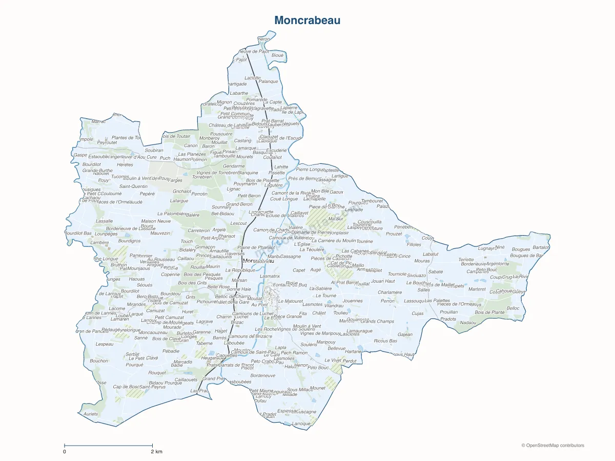 Carte de Moncrabeau à personnaliser