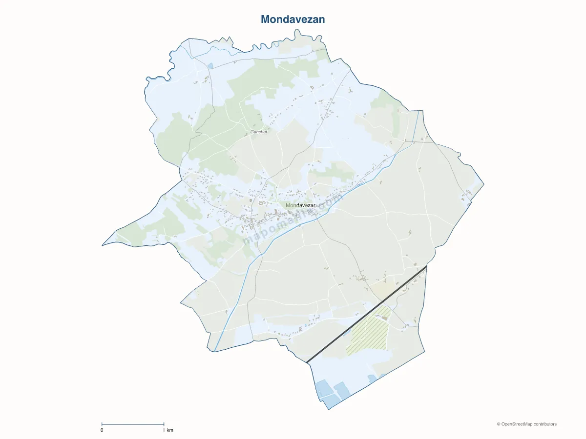 Carte de Mondavezan à personnaliser