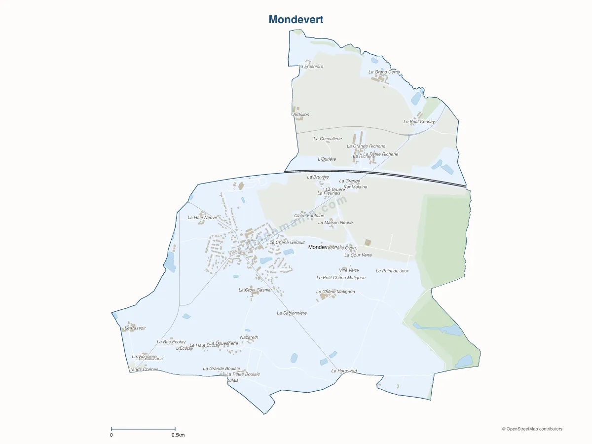 Carte de Mondevert à personnaliser