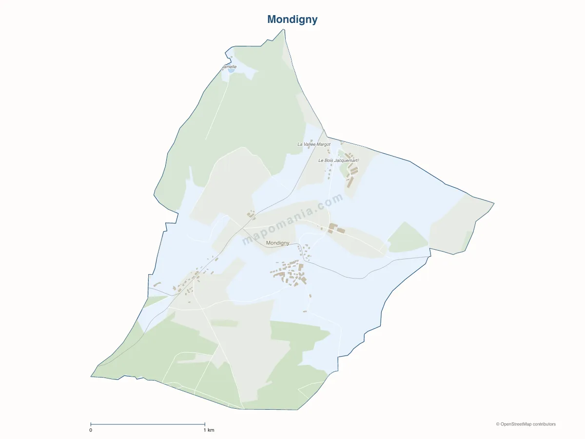Carte de Mondigny à personnaliser