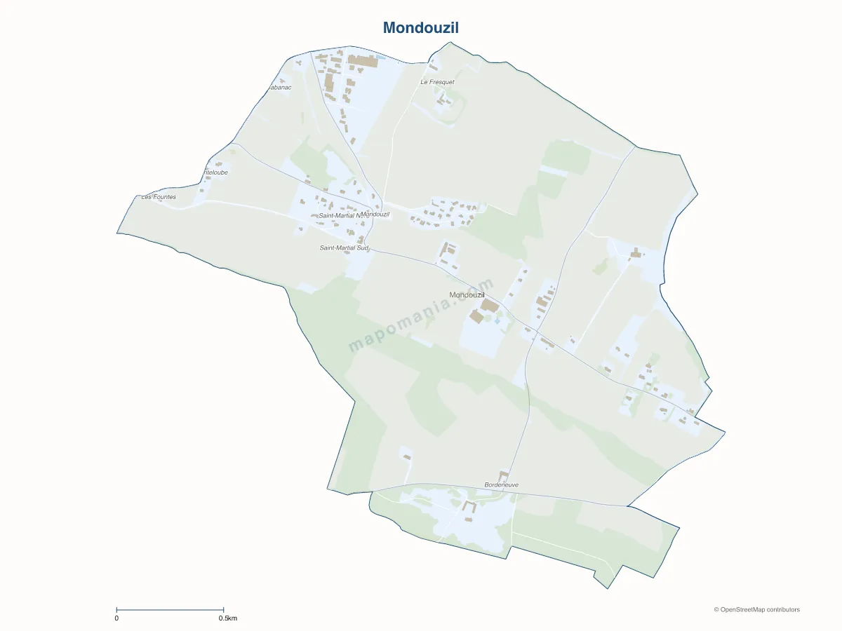 Carte de Mondouzil à personnaliser
