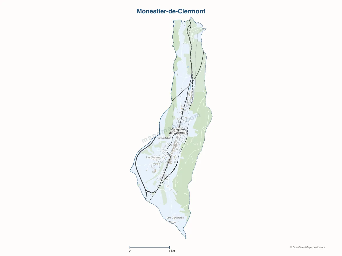 Carte de Monestier-de-Clermont à personnaliser