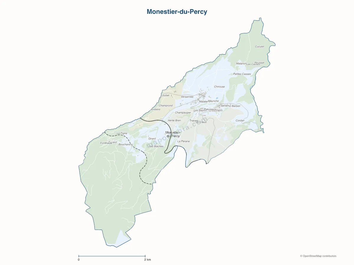 Carte de Monestier-du-Percy à personnaliser