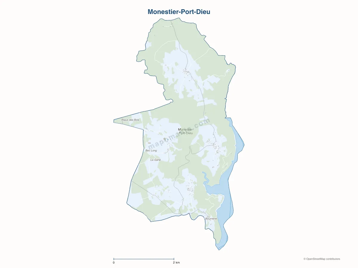 Carte de Monestier-Port-Dieu à personnaliser