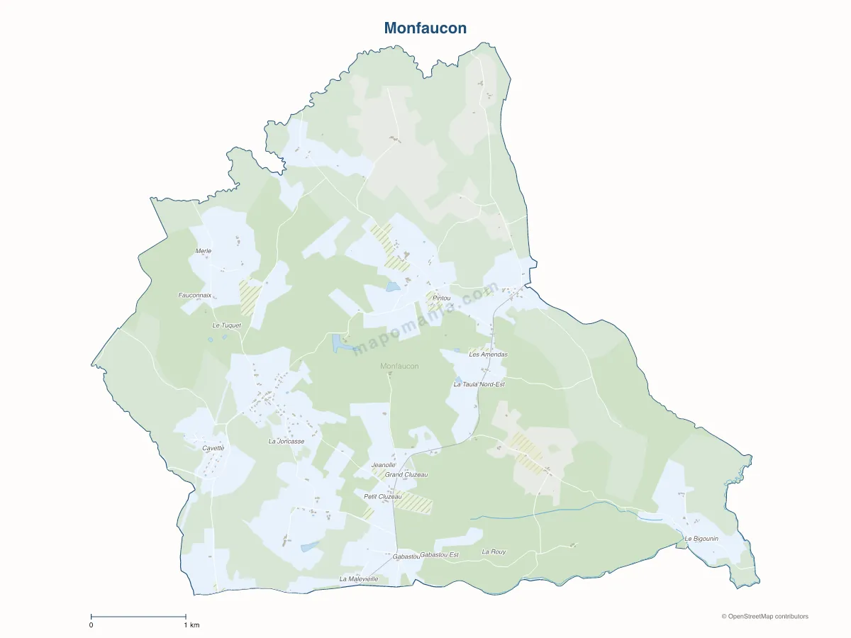 Carte de Monfaucon à personnaliser
