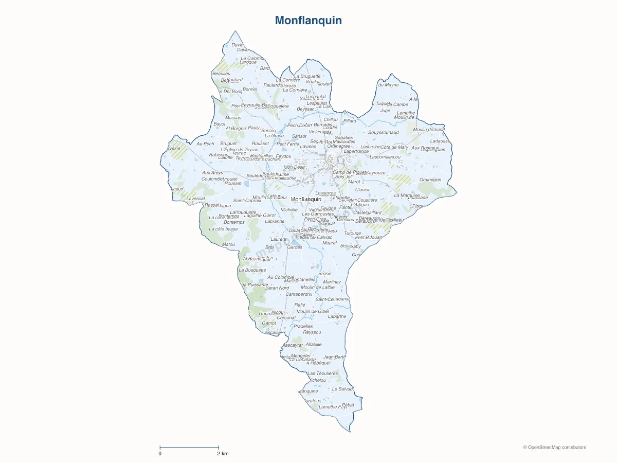 Carte de Monflanquin à personnaliser