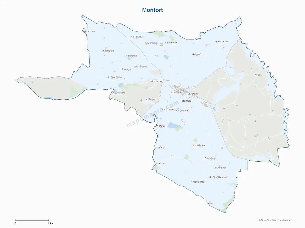 Carte de Monfort à personnaliser