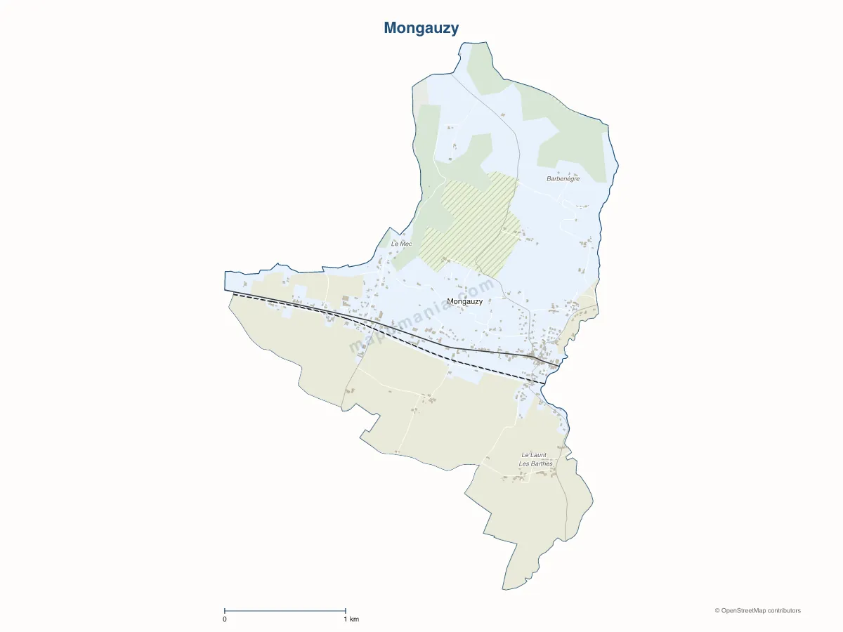 Carte de Mongauzy à personnaliser