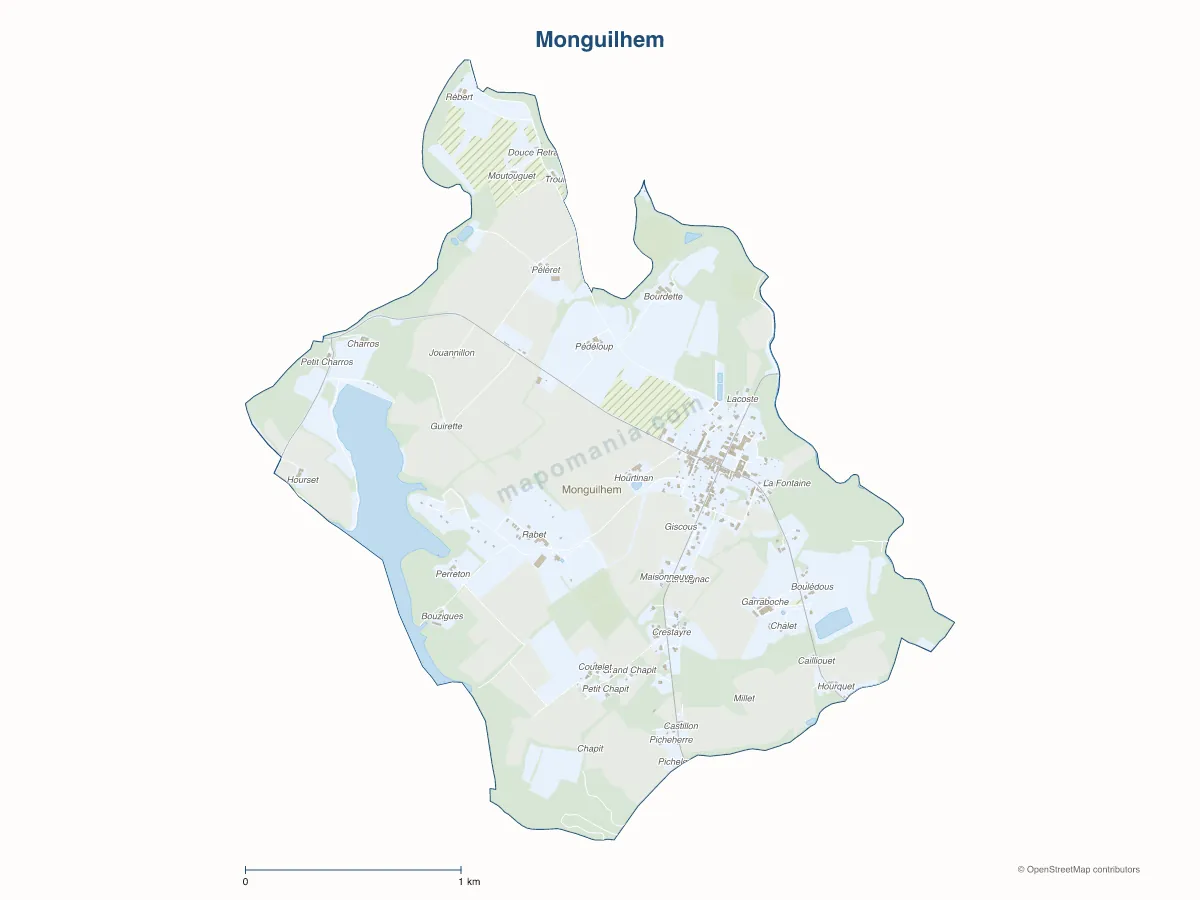 Carte de Monguilhem à personnaliser