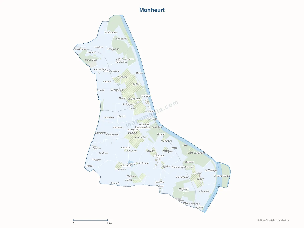 Carte de Monheurt à personnaliser