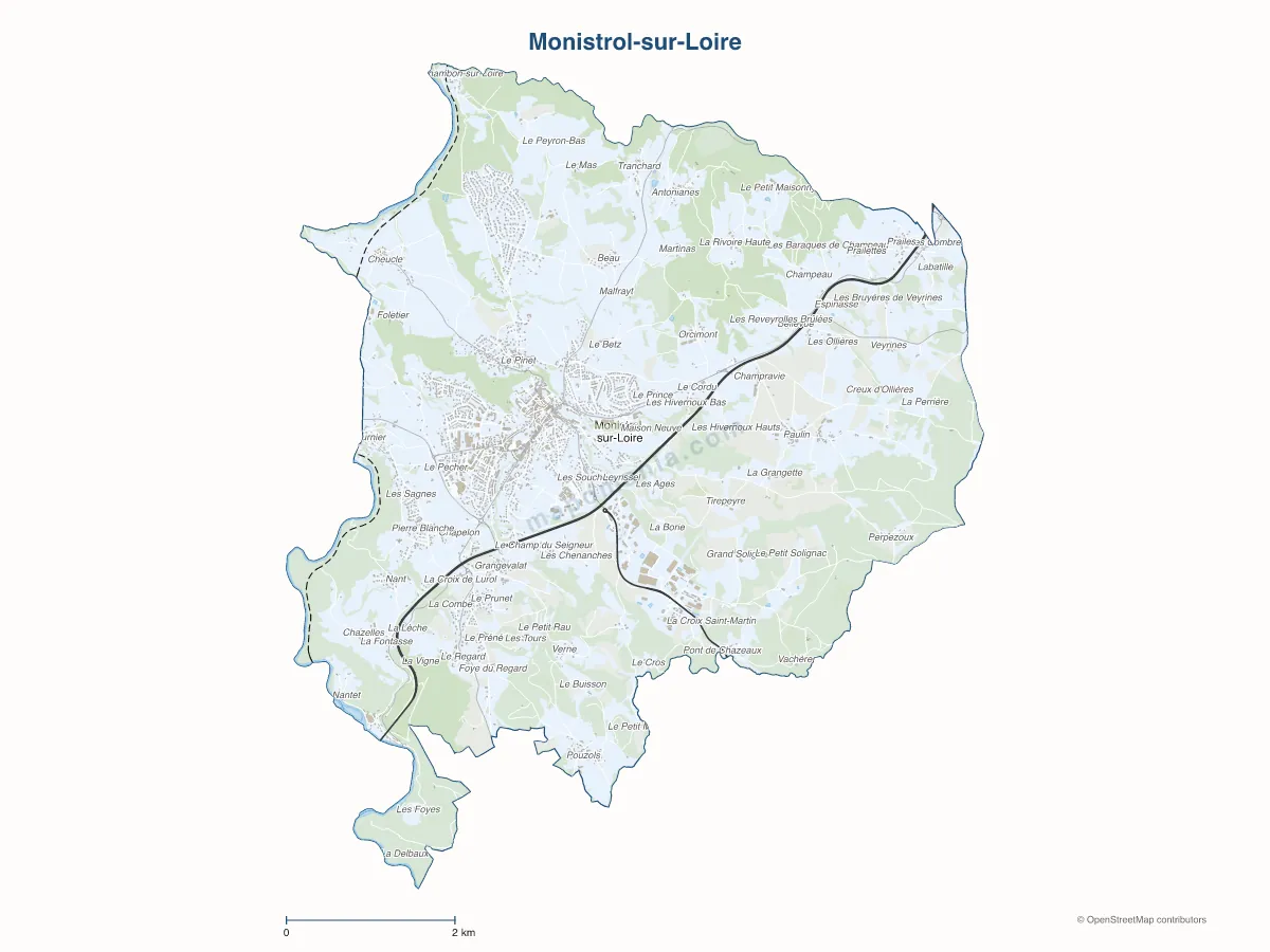 Carte de Monistrol-sur-Loire à personnaliser