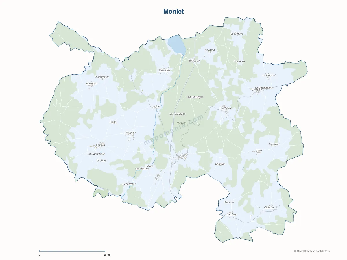 Carte de Monlet à personnaliser