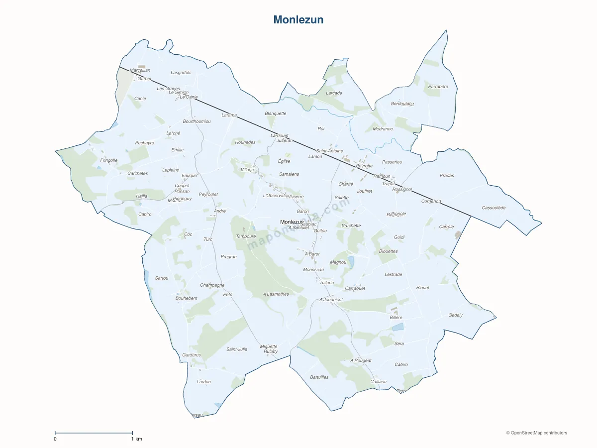 Carte de Monlezun à personnaliser