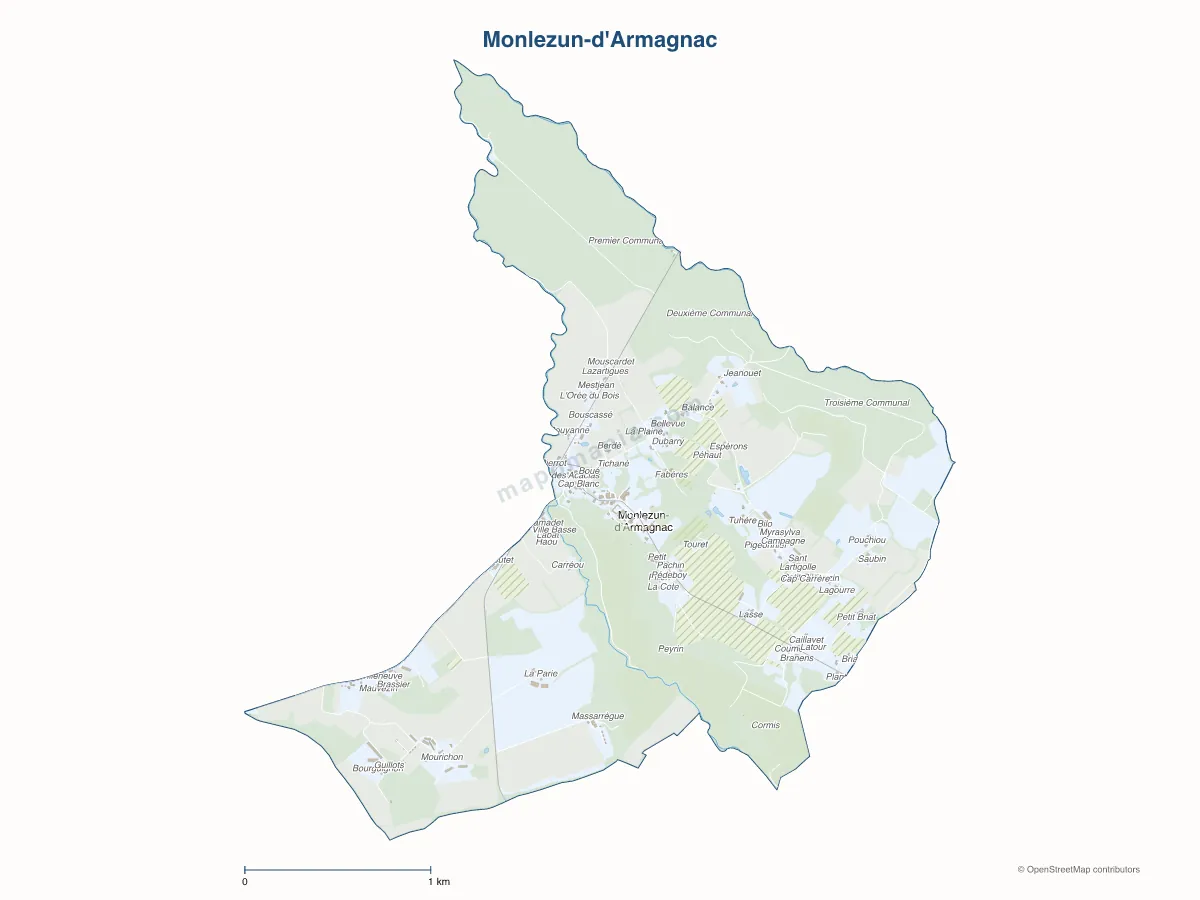 Carte de Monlezun-d'Armagnac à personnaliser